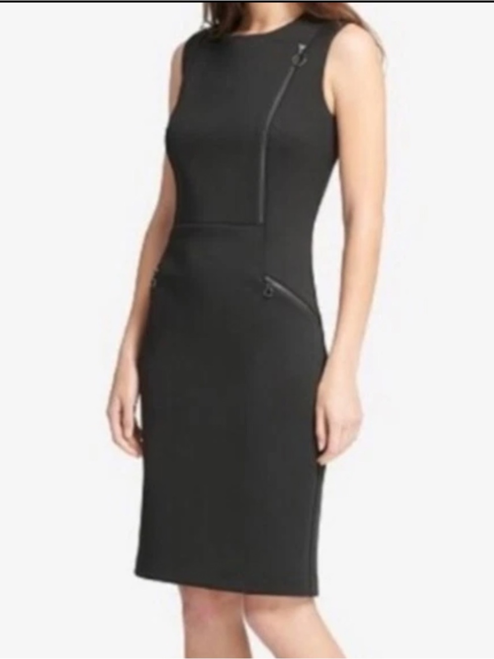 DKNY Sleeveless Zipper Sheath Dress _ Size 10